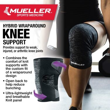 Гібридний наколінник Mueller Mueller Hybrid Wraparound Knee Support, OSFM