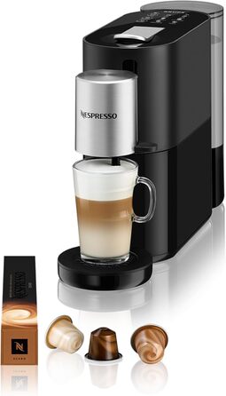 Кавоварка Krups XN8908 Nespresso Atelier з піноутворювачем молока Резервуар для води 1 л в т.ч. скляні чашкикапсули Тиск 19 бар чорний/ сріблястий