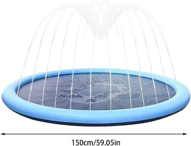 Пляжний килимок для розпилення води, килимок з розбризкувачем води килимок для дитячих ігор, килимок з розбризкувачем для ігор на свіжому повітрі для дітей віком 4-8 років 150 см