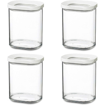 Пластик, 375 мл, прозора/біла (4 шт. и), 106921030600 Modula Storage Jar