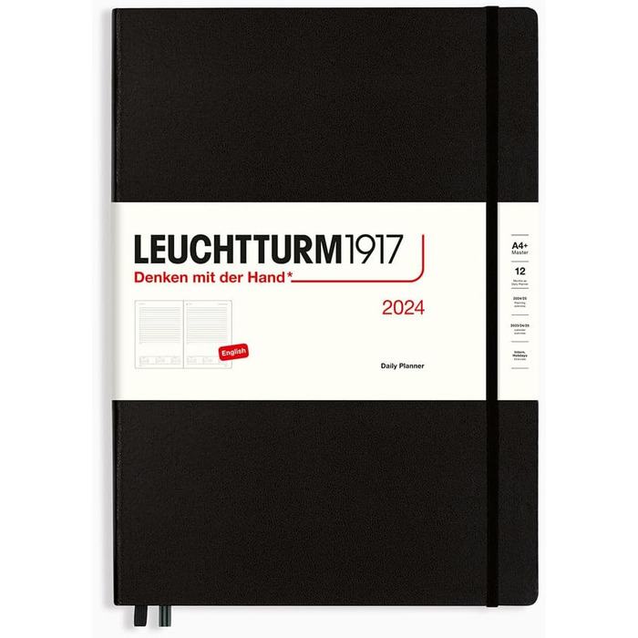 Щоденний календар Майстер (A4) 2024, Чорний, Англійська, 12 місяців Чорний Майстер (A4), 1917 367874