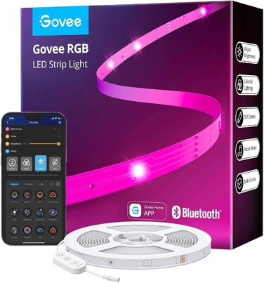 Світлодіодна стрічка Govee 30 м, світлодіодна стрічка Bluetooth RGB з керуванням програмою, зміна кольору, синхронізація музики, 64 сюжетні режими, струнні світильники для спальні, вітальні, дому, бару, вечірки, вечірки 30 м