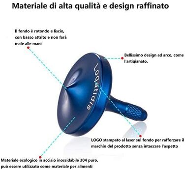 Спінінг з ідеальною стабільністю балансу та тривалим часом обертання, декомпресійна настільна іграшка для зняття стресу EDC з нержавіючої сталі для дорослих (синій)
