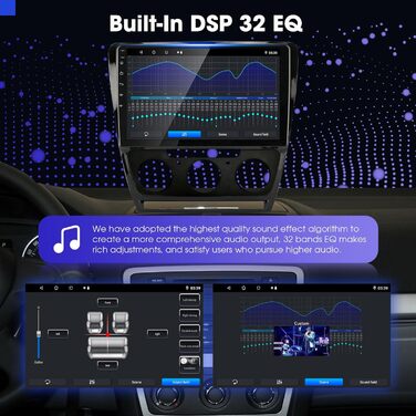 Автомобільна стереосистема для Skoda Octavia 2009-2013 10-дюймовий сенсорний екран GPS навігація Bluetooth USB AM/FM/RDS WiFi Підтримка Carplay і Android Автомобільний DSP плеєр 2G RAM32G ROM, 10