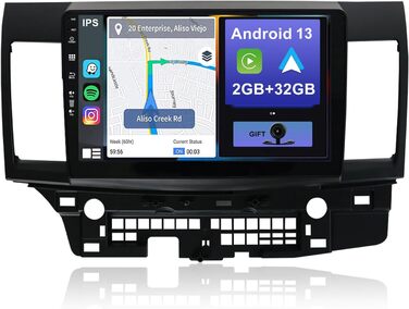 Автомобільна стереосистема YUNTX Android 13, сумісна з Mitsubishi Lancer (2010-2017) 2 Din GPS камера заднього виду FREE-DAB/керування на кермі/Bluetooth/4G/WiFi/Bluetooth/Mirrorlink/Carplay