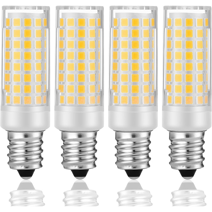 Лампа E12 LED 5W-50W E12 еквівалент галогенної лампи AC220V-240V для холодильника, витяжки, швейної машини, настільних ламп, підвісних світильників, настінних світильників, стельових світильників Unknown (холодний білий 6000k, 4 шт.)