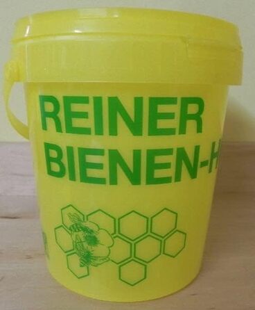 Відерце для меду 1кг жовта кришка з відбитком 12,5 см h, Ø верхнє 10,5 - нижнє 9 см (3,25/шт) Бджоляр бджільництво бджільництво бджільництво відро, 5 шт.