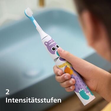 Електрична зубна щітка Philips Sonicare For Kids - Design a Pet Edition - зі спеціальними наклейками для домашніх тварин для дітей, тонким дорожнім футляром і зарядним пристроєм USB (модель HX3603/01)