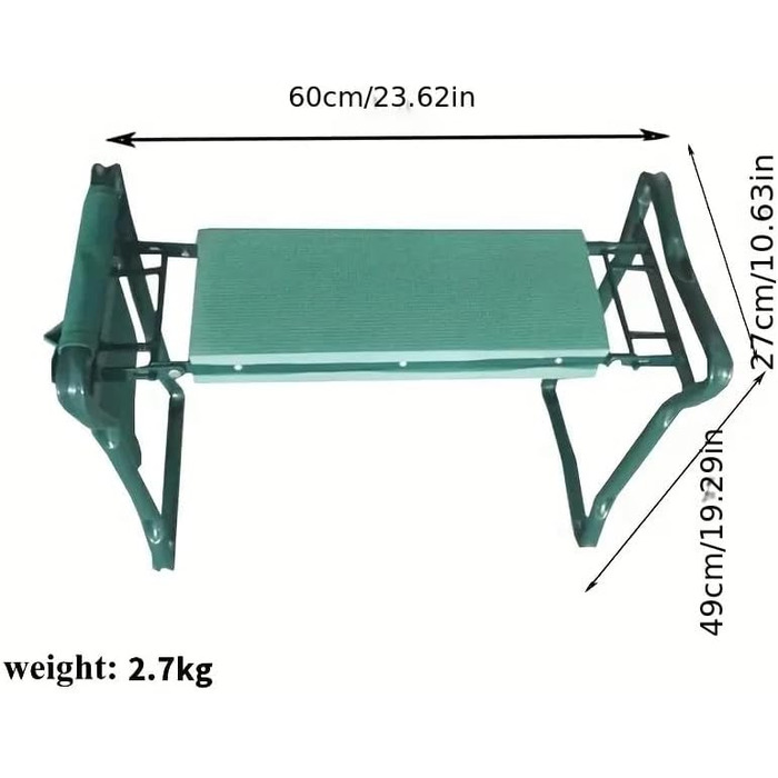 Садовий наколінник з м&39якою подушкою для колін для садівництва - складаний садовий наколінник, садовий табурет до 170 кг з 2 сумками для інструментів, садовий стілець для стояння на колінах і сидіння НАКОЛІННА ЛАВКА