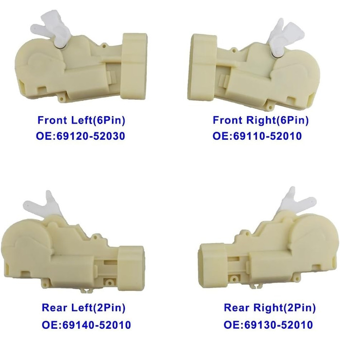 Привод двигуна замка дверей центрального замка передній задній правий лівий для toyota для echo для scion для XB 2000-2006 6911052010 6912052030 69120-52030 Приводи дверного замка автомобіля (колір передній правий)