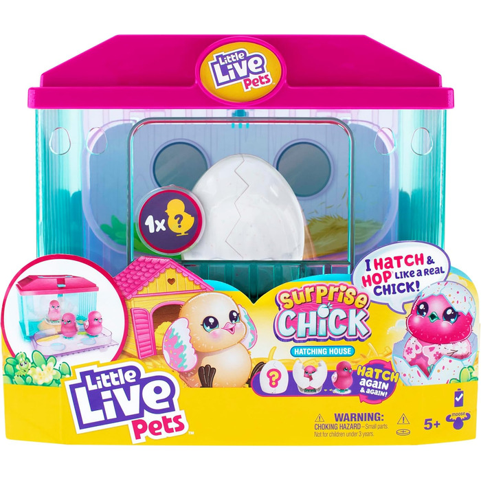 Ігровий набір Little Live Pets Surprise Chick миле інтерактивне курча з іграшковим інкубатором зі складною стінкою та ручкою для перенесення