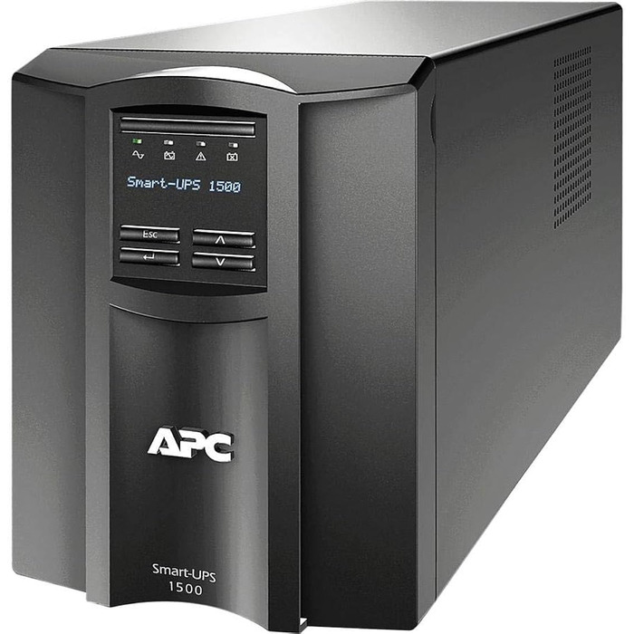 Джерело безперебійного живлення APC Smart-UPS SMT - SMT1500I - джерело безперебійного живлення 1 500 ВА (лінійний інтерактив, стабілізатор, РК-дисплей, 8 виходів IEC-C13, програмне забезпечення для вимкнення) Вихідна потужність 1500 ВА