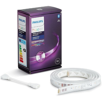 Подовжувач Philips Hue White & Color Ambiance Lightstrip Plus (1 м), світлодіодна стрічка з регулюванням яскравості для системи освітлення Hue з 16 мільйонами кольорів, інтелектуальне керування освітленням за допомогою голосу або програми