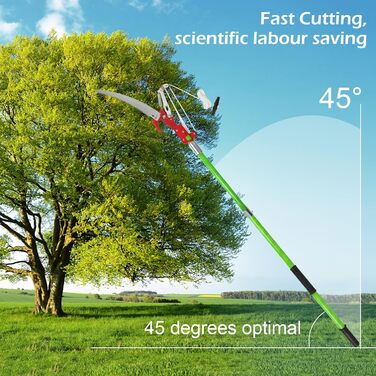 Пила для обрізки Телескопічна з секатором, Тяга троса, Садова пила, Пила для дерев, регульована довжина, Телескопічна пила з сумкою для перенесення, Секатори Ручні пилки Стрижні Секатор для обрізки та садівництва (8М)
