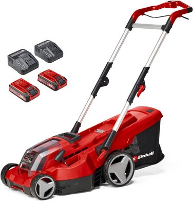 Акумуляторна газонокосарка Einhell RASARRO 36/36 Kit Power X-Change (36 В, ширина зрізу 36 см, до 400 м, травозбірник 45 л, висота зрізу 25-75 мм, вкл. 2 акумуляторні батареї 3.0 Ah Plus 2 зарядні пристрої)