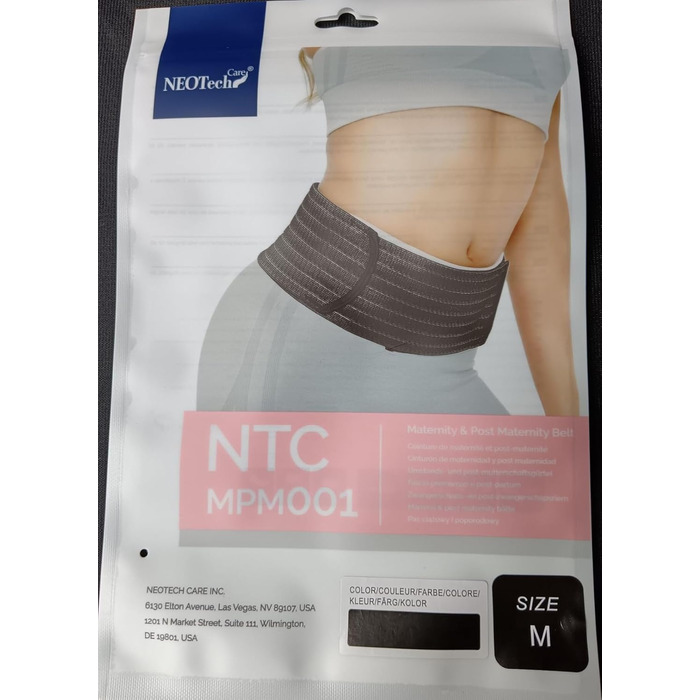 Пояс NEOtech Care 3-in-1 Pregnancy and Postpartum Belly Belt - для підтримки живота та тазу (чорний, M)