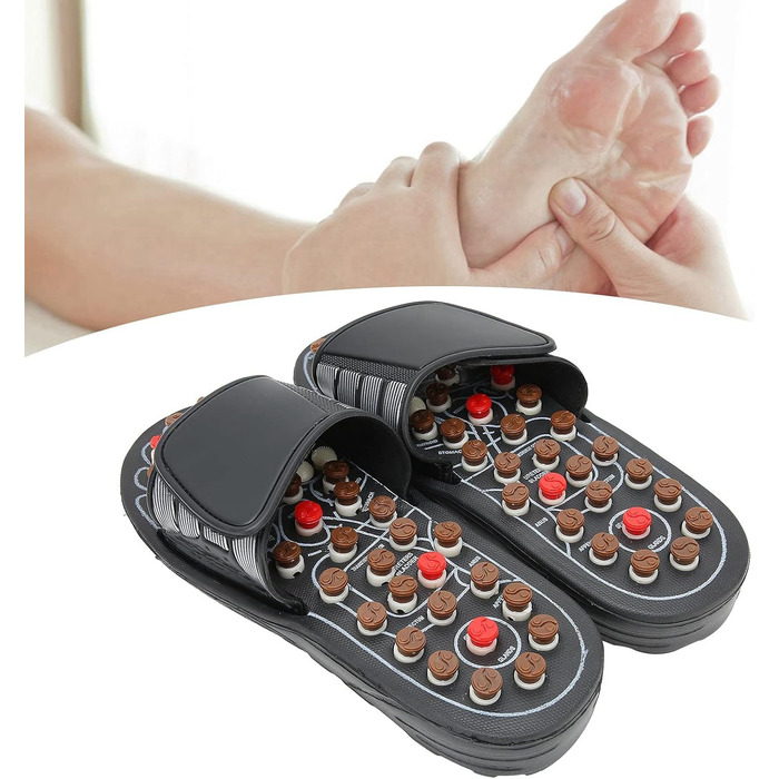 Тапочки для точкового масажу Масажер для ніг Reflexology Сандалі Взуття для масажу ніг для полегшення болю Ручні масажери для ніг для жінок і чоловіків (44-45), аксесуари для ванної кімнати