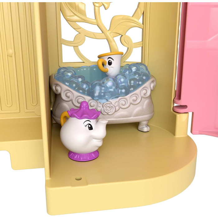 Іграшка Disney Princess, ляльковий будиночок Belle's Stacking Castle з маленькою лялькою та 8 деталями, натхненний фільмом Діснея, іграшки для подорожей та подарунки для дітей Belle's Castle, 52 -