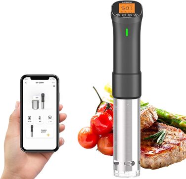 Вт, ISV-200W Sous Vide Cooker App Control, циркуляція 360, температура 0C-90C, 1000