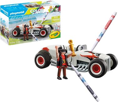 Гоночний автомобіль PLAYMOBIL Color 71376, творча розмальовка для любителів автомобілів, з водорозчинними ручками, губкою та численними аксесуарами, художня іграшка для дітей від 5 років і старше