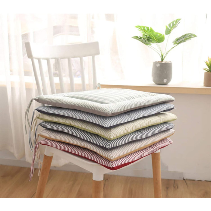 Комплект з 4 Seat Cushion Linen, 4040см Квадратна подушка для крісла Подушка для сидіння в Home and Garden Collection Подушка для крісла (зелена)