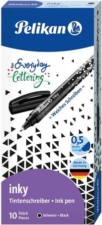 Чорнильна ручка Pelikan Inky 273, чорна, 10 шт. у складній коробці