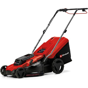 Електрична газонокосарка Einhell GC-EM 1800/43 (1800 Вт, ширина зрізу 43 см, до 800 м, травозбірник 50 л, центральне регулювання висоти зрізу з висотою зрізу 20-65 мм)