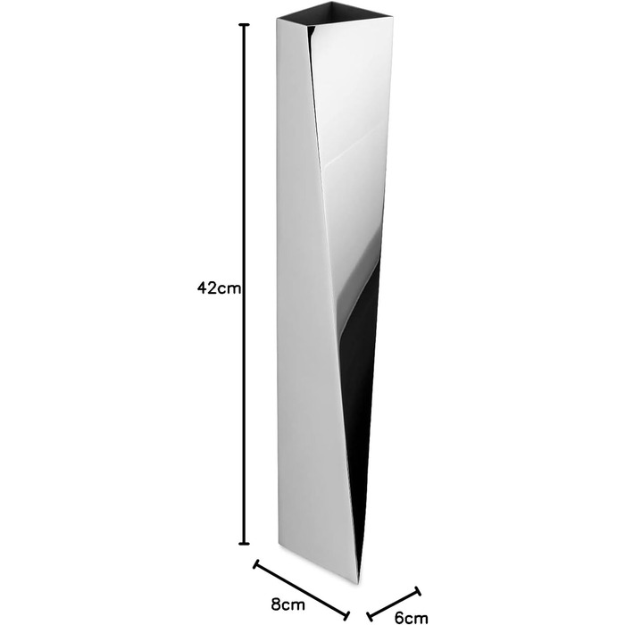 Дизайнерська ваза для квітів Alessi Crevasse ZH01, нержавіюча сталь, блискуча поліровка