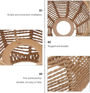 Підвісний світильник Swag Стельовий світильник Ротанговий мотузковий екран Мотузковий затискач на лампочці Заміна абажурів Кришка лампи Підвісний світильник Аксесуари для стін