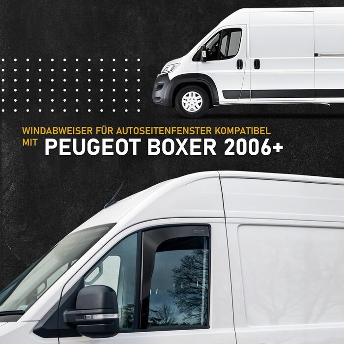 Сумісний з вітровим дефлектором Peugeot Boxer 2006 з боковим склом Спереду 2 шт. Дефлектор дощу, дефлектор вітру, тонований, обтічний Простота монтажу Захист від вітру та дощу