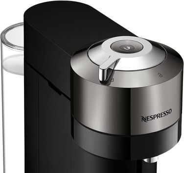 Кавова капсульна машина Nespresso Krups XN910C Vertuo Next Резервуар для води 1,1 л Розпізнавання капсул за штрих-кодом 6 розмірів чашок Функція вимкнення живлення 54 переробленого пластику Темний хром