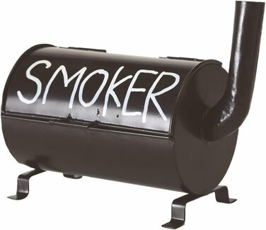 Металева настільна попільничка Spetebo SMOKER - 20 см - Штормова попільничка в дизайні барбекю з кришкою, що замикається - попільничка чорна кругла