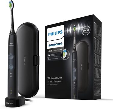 Електрична зубна щітка Philips Sonicare Protective Clean 4500 з технологією Sonic Technology HX6830/53 & Optimal White - щітки 4 шт. и в т.ч. Оптимальні білі щітки 4 упаковки