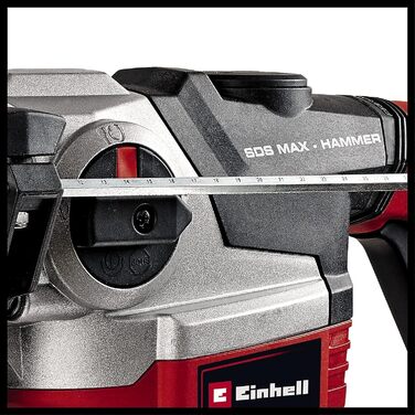 Перфоратор Einhell TE-RH 38 3F (1050 Вт, сила удару 9 Дж, патрон SDS-Max, обмежувач глибини свердління металу, свердління 38 мм в бетоні, вкл. кейс) без аксесуарів