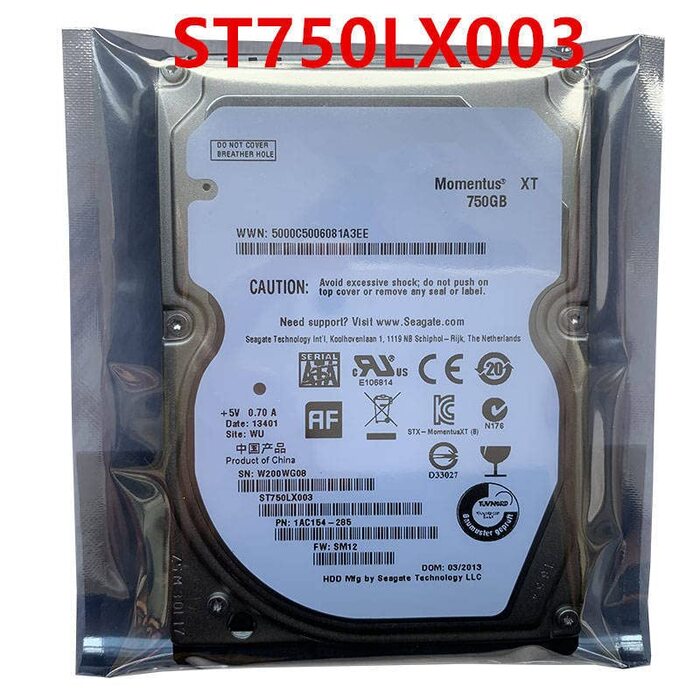 На 750 ГБ 2,5-дюймовий SATA 3 Гбіт/с 32 МБ 8 ГБ 7200 об/хв 9,5 ммДля внутрішнього жорсткого диска для ноутбука HDD для ST750LX003