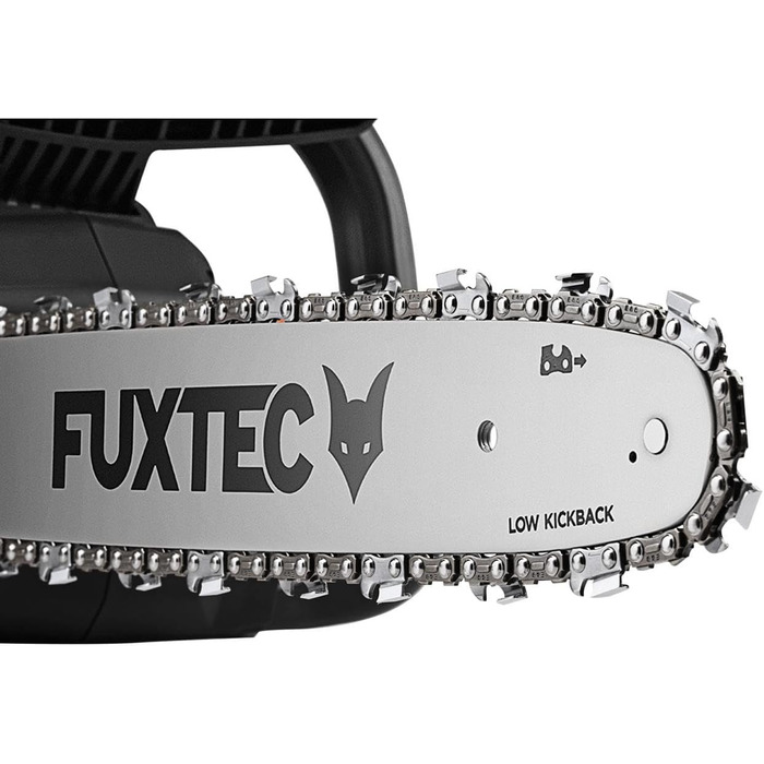 Акумуляторна ланцюгова пила FUXTEC 40В FX-E2KSSET - довжина шини 14 дюймів, 2х20В, вага 4,2 кг, швидкість ланцюга 15 м/с, акумулятор та зарядний пристрій Акумуляторна ланцюгова пила з акумулятором та зарядним пристроєм