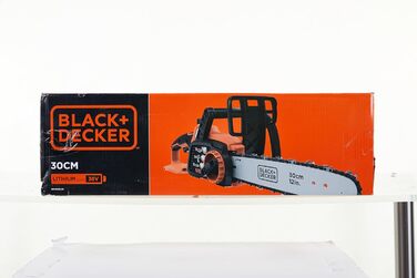 Акумуляторна літій-іонна ланцюгова пила BlackDecker 36V GKC3630L20 з акумулятором та зарядним пристроєм / Ідеально підходить для деревообробки та садівництва / Довжина полотна 30 см