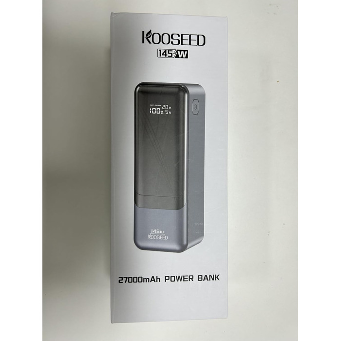 Power Bank KOOSEED 145W, 27000mAh для ноутбуків та інших пристроїв