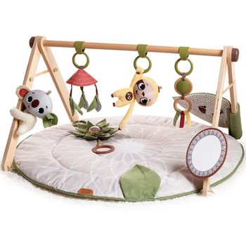 В-1 Play Mat Baby з музикою, 0 місяців, Play Blanket Baby, 18 активностей, інтерактивна музична ігрова фігурка, висококонтрастна дитяча книга, регульовані бантики (бохо-шик), 2-