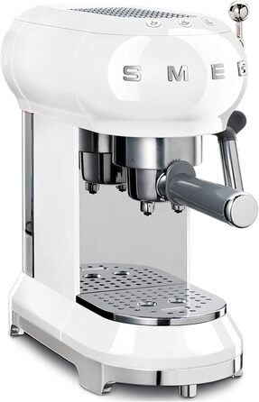 Повністю автоматична кавоварка SMEG ECF01WHEU, термоблочна система нагріву Espresso Coffee Maker забезпечує швидкий старт і точний контроль температури для заварювання кави, білого кольору