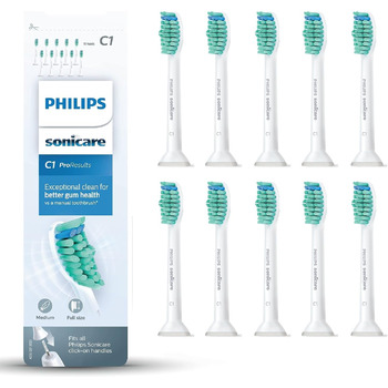 Насадки для щітки Philips Sonicare C1 ProResults Sonic Electric Toothbrush, упаковка з 10 шт. (модель HX6010/32)