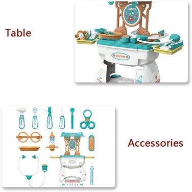 Випадок лікаря для дітей іграшковий набір 2 в 1 дитячий транспортний засіб лікар подарунок від 3 років 24 частини