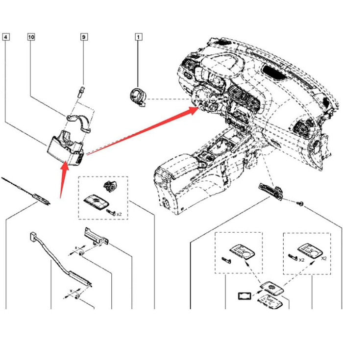 Для Koleos Kadjar One-Key Start Протиугінний замок керма, 487009397R