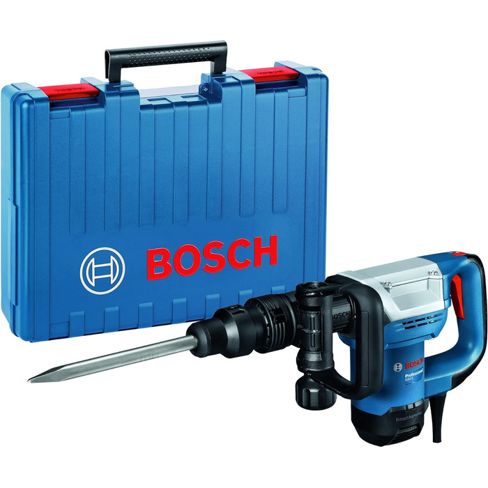 Професійний відбійний молоток Bosch GSH 5 (макс. SDS, енергія удару 7,5 Дж, потужність 1100 Вт, вкл. загострене зубило, кейс)