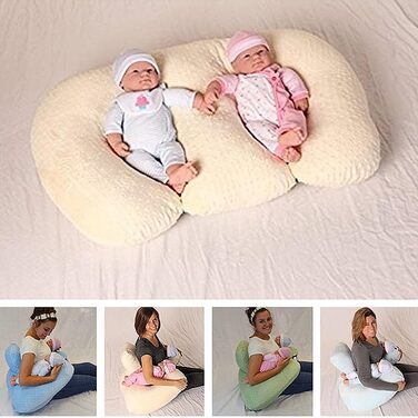 Подушка для вагітних Подушка для годування Nursing Cushion Багатофункціональна подушка для годування Twins Cotton Feeding Pillow Positioning Pillow Support Pillow (сіра)