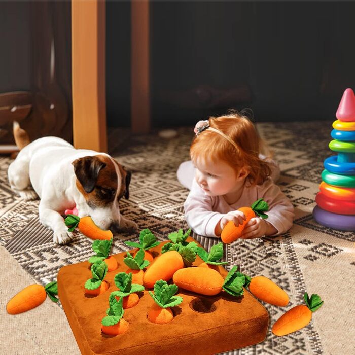 Celawork Intelligence Toy for Dog Interactive Toy Plush Carrot Sniffing Mat Dog Toy Intelligence Sniffing Mat Dog Vegetable Plush Toy for Dog, Celawork Intelligence Toy for Dog Interactive Toy Plush Carrot Sniffing Mat Dog Toy Intelligence Sniffing Mat Do