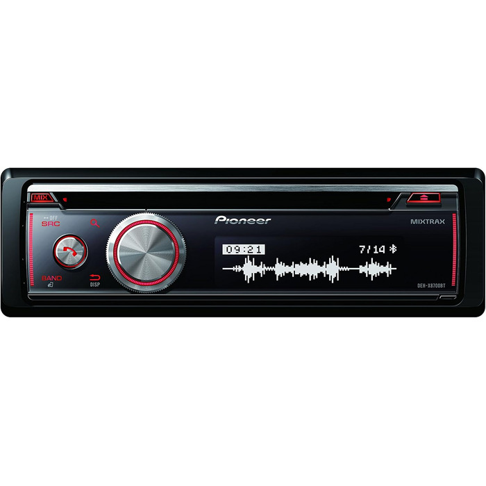 Автомобільна стереосистема Pioneer DEH-X8700BT 1DIN, вхід Bluetooth, MP3, USB та AUX, RGB-підсвічування, гучний зв'язок Bluetooth, додаток Smart Sync, 5-смуговий еквалайзер