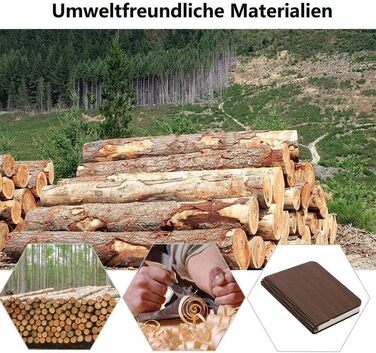 Дерев'яна складна книжкова лампа YUANJ - Магнітне світлодіодне підсвічування - Декоративні світильники, настільна лампа з батареєю 880 мАг - Тепле світло - Досить яскраве для читання - Ідеально підходить для подарунка