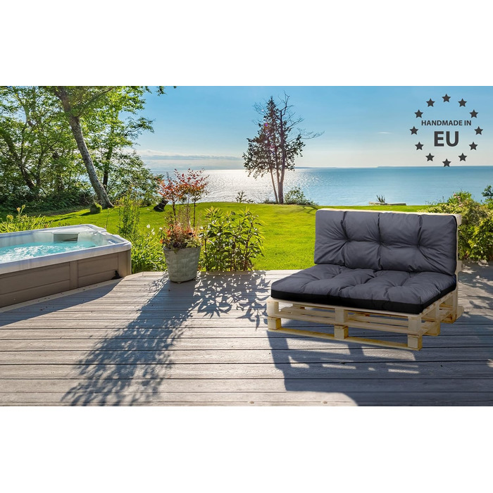 Набір подушок для піддонів Amazinggirl Pallet Cushion Outdoor, що миються 40x120 см 80x120 см - Pallet Seat Cushion Euro Pallet Seat Cushion Cushion Cushion Graphite