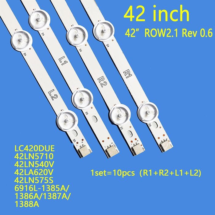 Світлодіодна стрічка підсвічування 10 шт., 10 шт., 42LA6208 42LA620S 42LA620V 42LA6218 42LA621S 42LA621V 42LN5707 42LN5708 42LN570R 42LN570